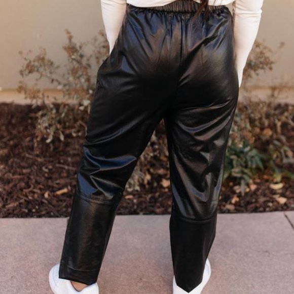 The Future Trousers in Black Leather Pants - Picture 3 of 5